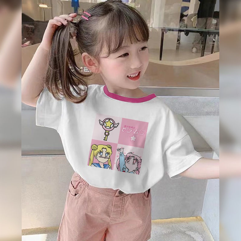 Áo Thun Cotton Tay Lỡ Mẫu Mới Thời Trang Mùa Hè Cho Bé Gái 2022