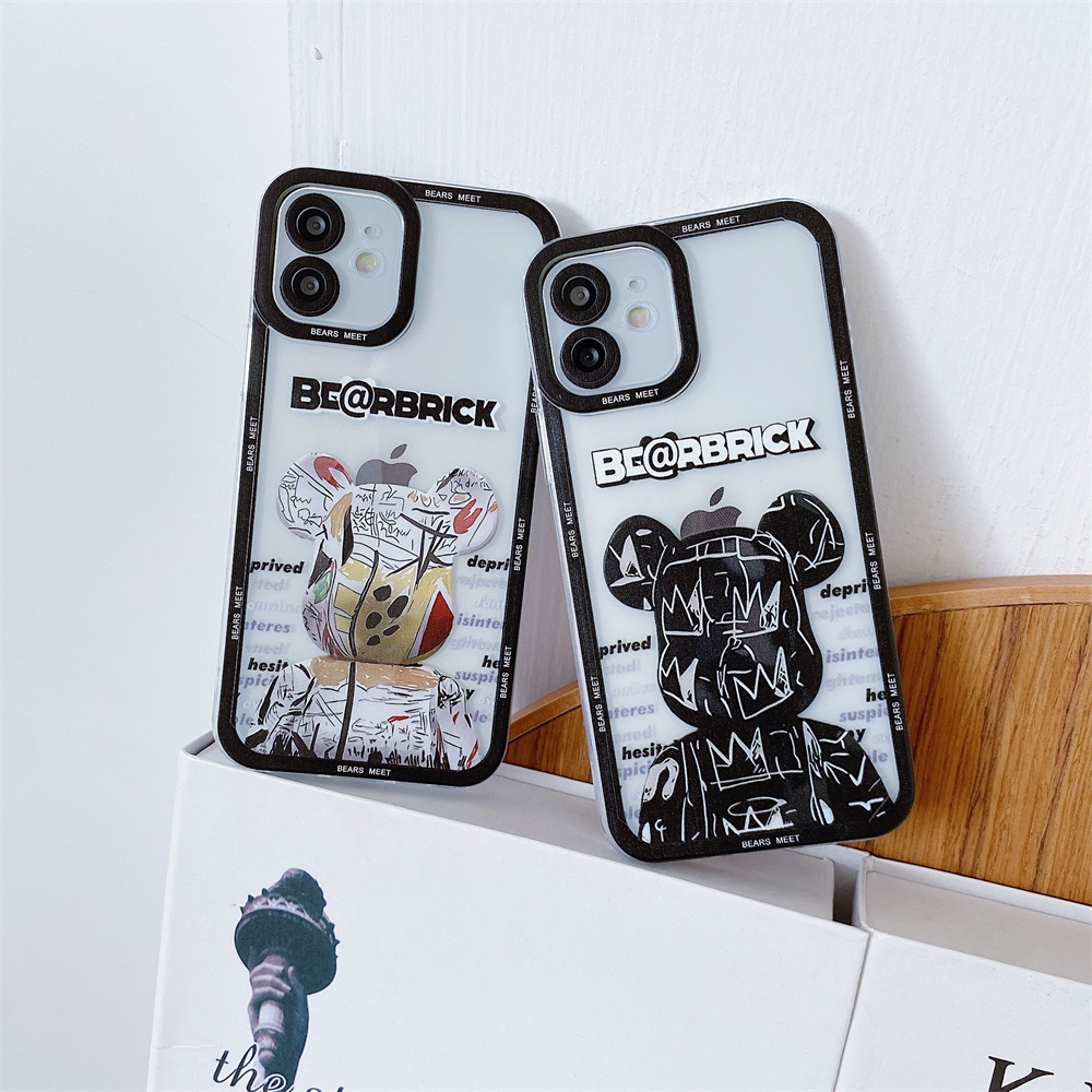 Fashion Tide Brand Kaws Clear Phone Case for IPhone 12 11 Pro Max X Xs Max XR 8 7 Plus Colorful Frame Soft TPU Back Cover