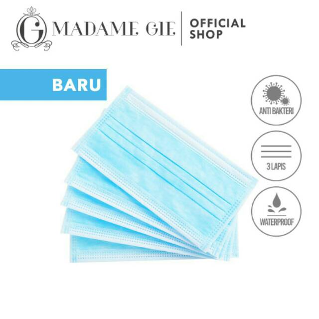 (hàng Mới Về) 1 Khẩu Trang Madame Gie An Toàn 3 Ply (unit)