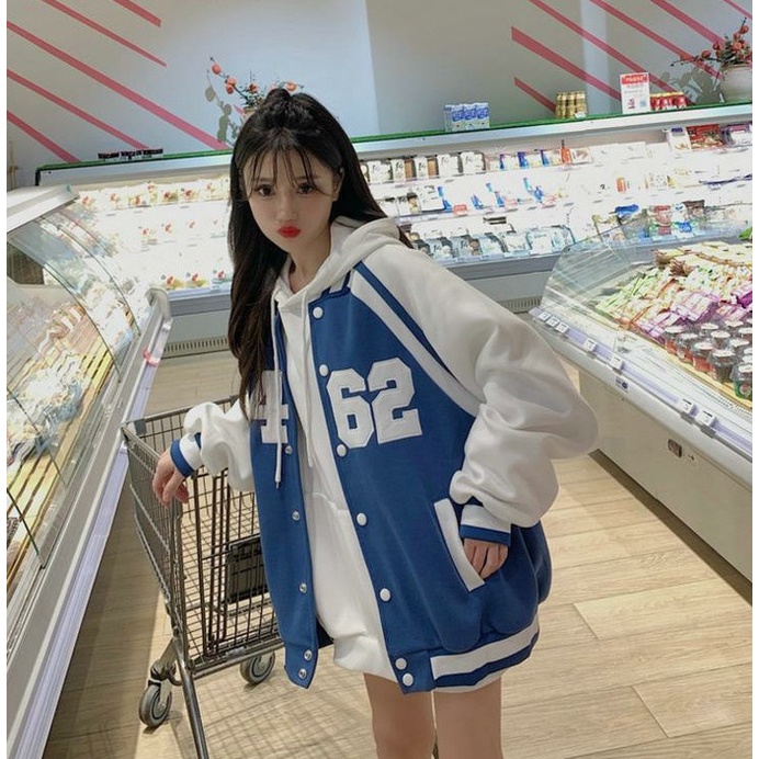 ZHELIHANGFEI Áo Khoác Bóng Chày Dáng Rộng Thời Trang Hip Hop Cá Tính