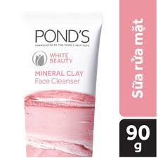 Bộ sản phẩm làm sạch da cơ bản Pond's (Sữa rửa mặt đất sét khoáng sạch sâu & sáng mịn 90g + nước tẩy trang White Beauty