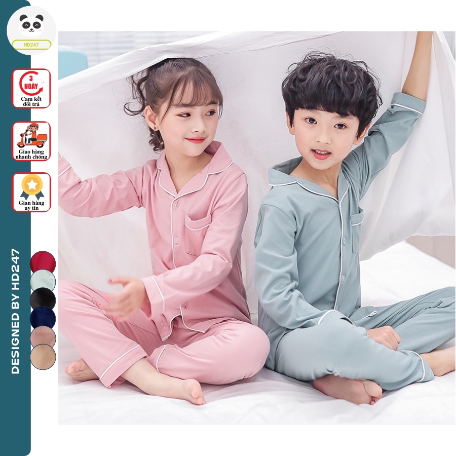 đồ bộ pijama cho bé trai và bé gái vải kate lụa xinh xắn thiết kế đáng yêu và cá tính 0193