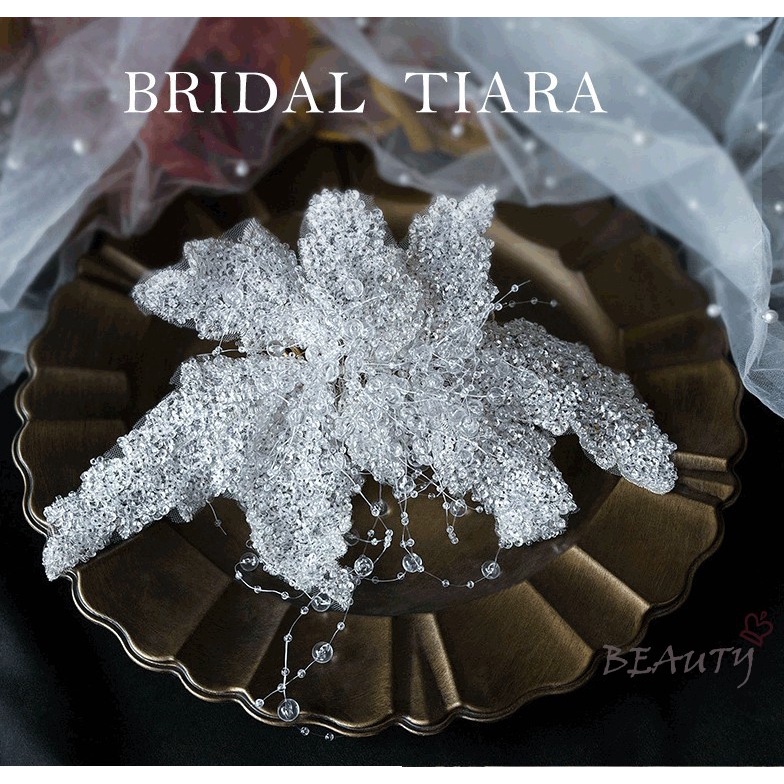 Băng Đô Cài Tóc Đính Hạt Pha Lê Handmade Thời Trang Dự Tiệc Cho Nữ