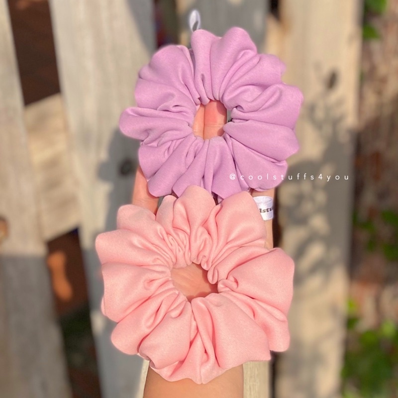 Buộc Tóc Scrunchies Vải Thun Poly Dày Dặn Nhiều Màu
