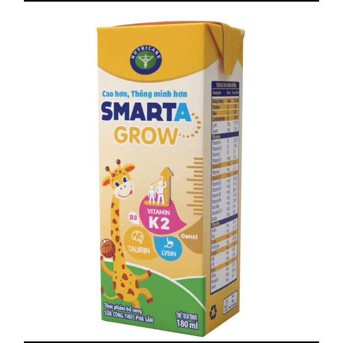 1 thùng sữa smarta grow pha sẵn 180 ml 48 hộp