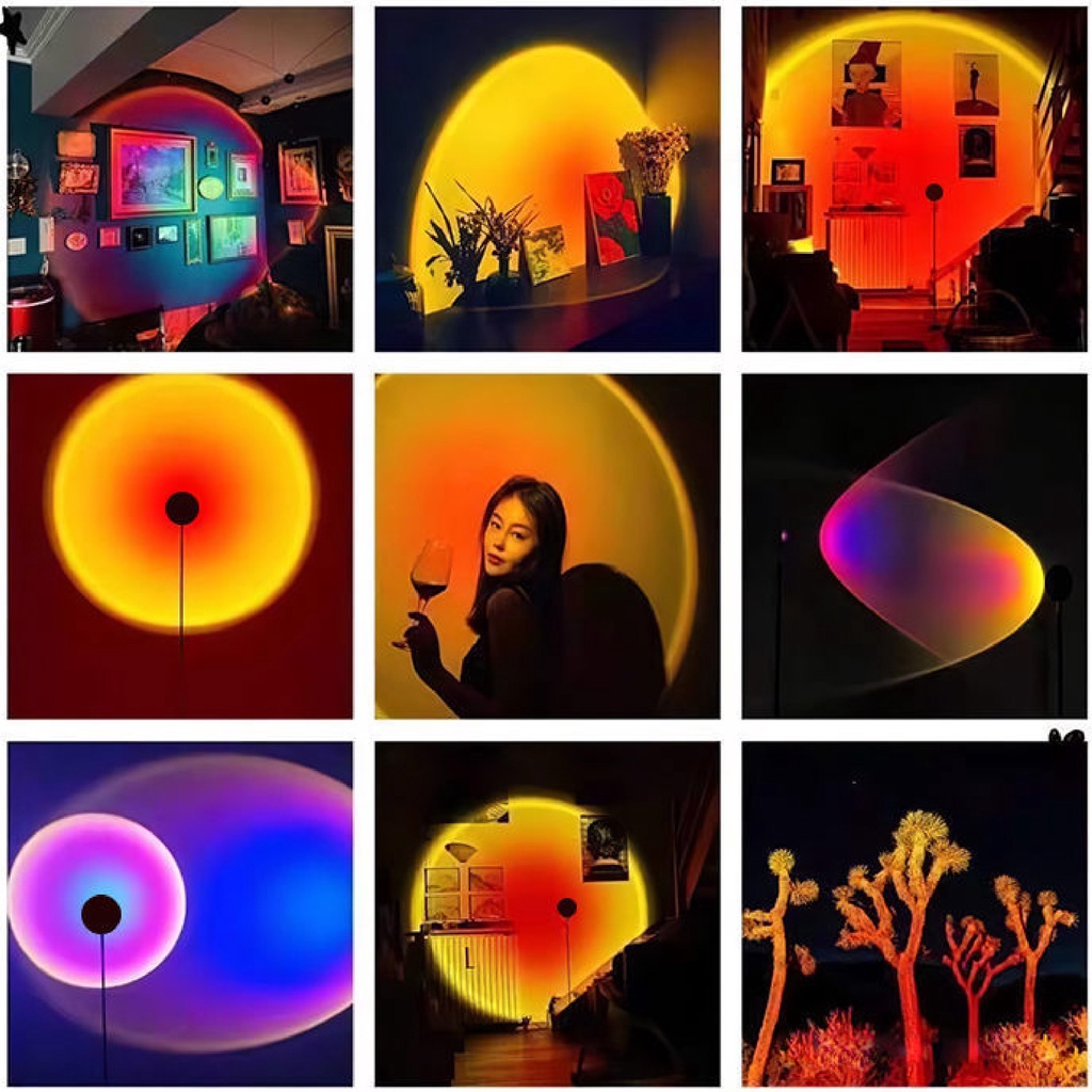 Đèn hoàng hôn 16 màu remote, Đèn sunset 16 màu tặng kèm remote từ xa