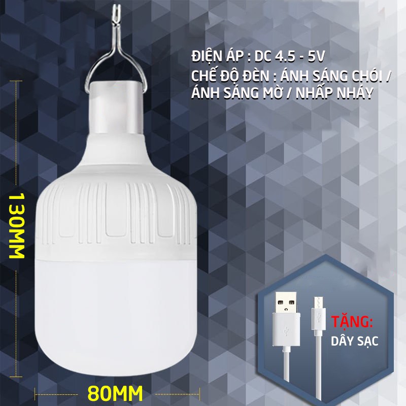 Đèn led sạc pin ánh sáng trắng sạc tích điện, tiết kiệm năng lượng, công suất 20W,30W,40W,50W - HL146