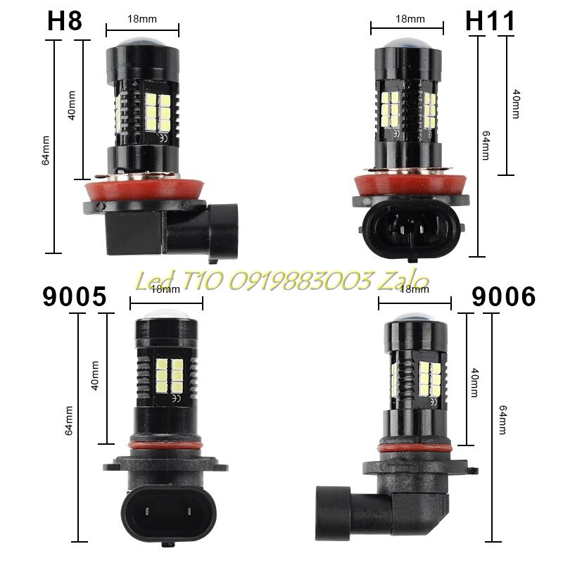 Đèn sương mù đèn gầm ô tô công suất lớn H8, H11 21 chip led 3030 siêu sáng