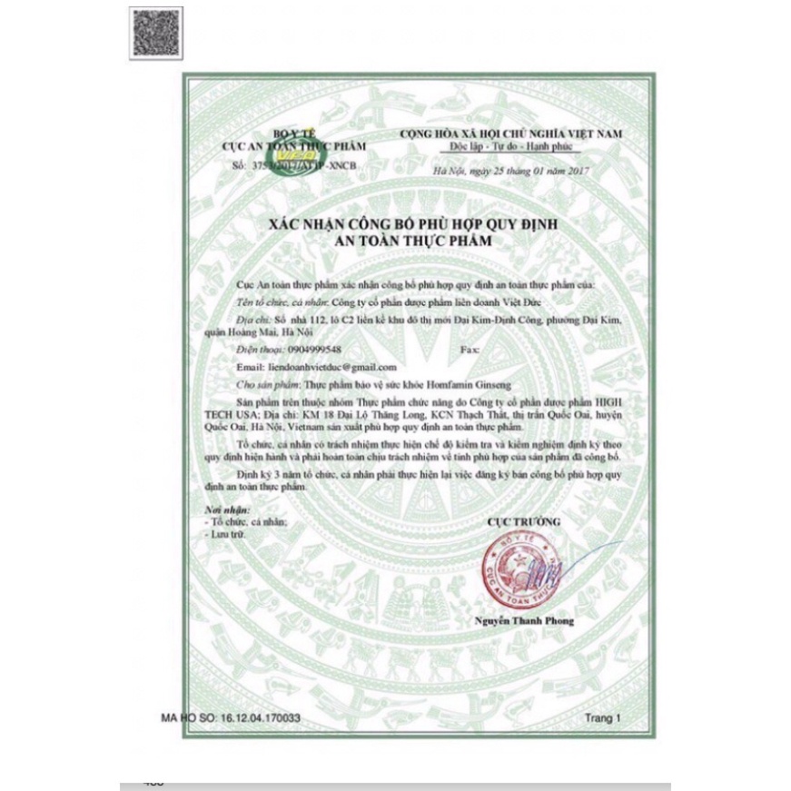 Vitamin tổng hợp HOMFAMIN GINSENG bổ sung cao nhân sâm, tăng cường sức đề kháng, bồi bổ cơ thể - Hộp 60 viên