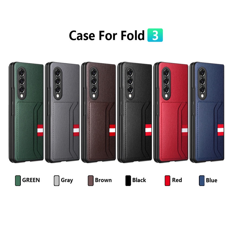 Bao Da Điện Thoại Họa Tiết Vải Có Ngăn Đựng Thẻ Cho Samsung Galaxy Z Fold 3 5G Flod3 Sự Bảo Vệ