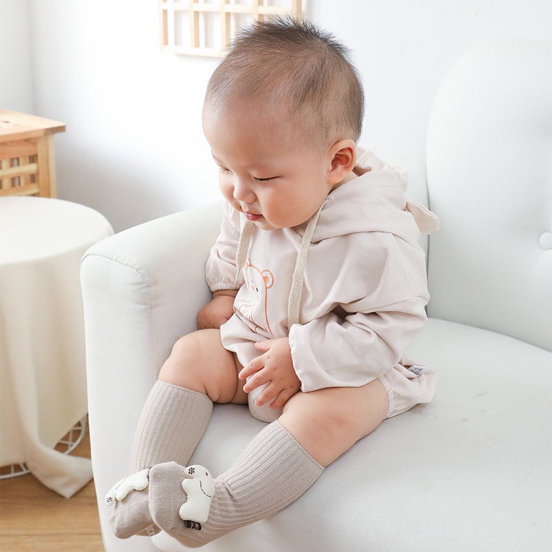 Tất cotton chống trượt in họa tiết hoạt hình dễ thương thời trang thu đông cho bé 1-3 tuổi
