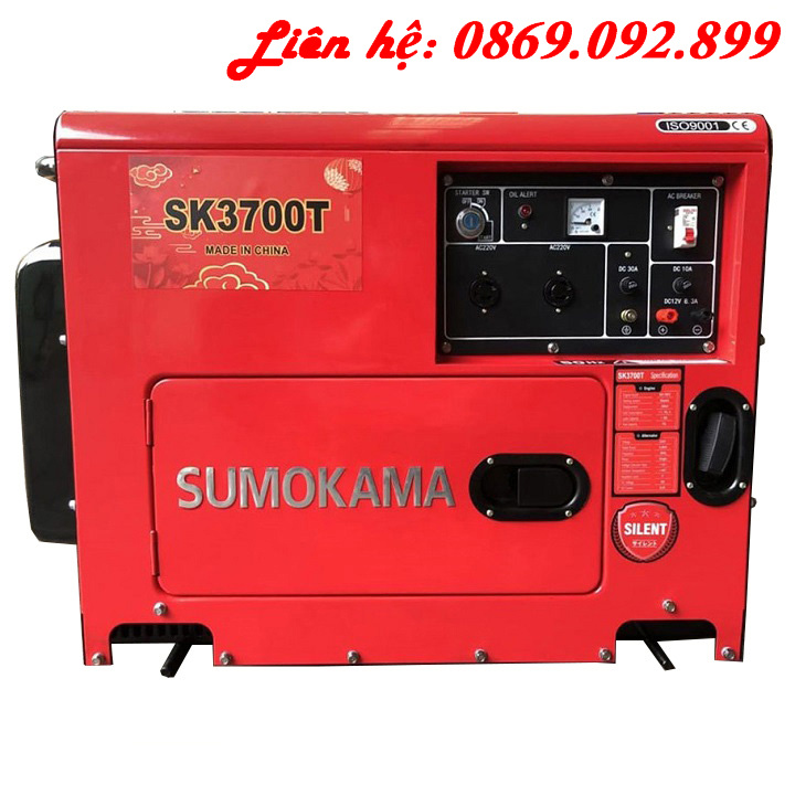 [Có bảo hành] Máy Phát Điện Chạy Dầu 3Kw Sumokama SK3700T -  - Bảo Hành 12 Tháng - Vận Chuyển Toàn Quốc