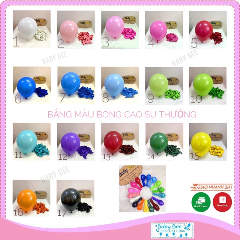 Set 50 bóng màu tròn cao su thường