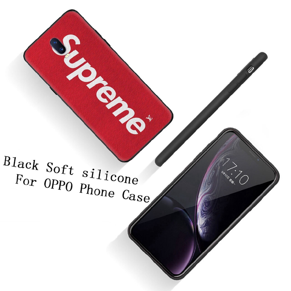 Ốp điện thoại silicone dẻo viền đen in hình Supreme cho OPPO F9PRO NEO 9 A3S A5 A37 A5S A59 F3 A83 F5 F7