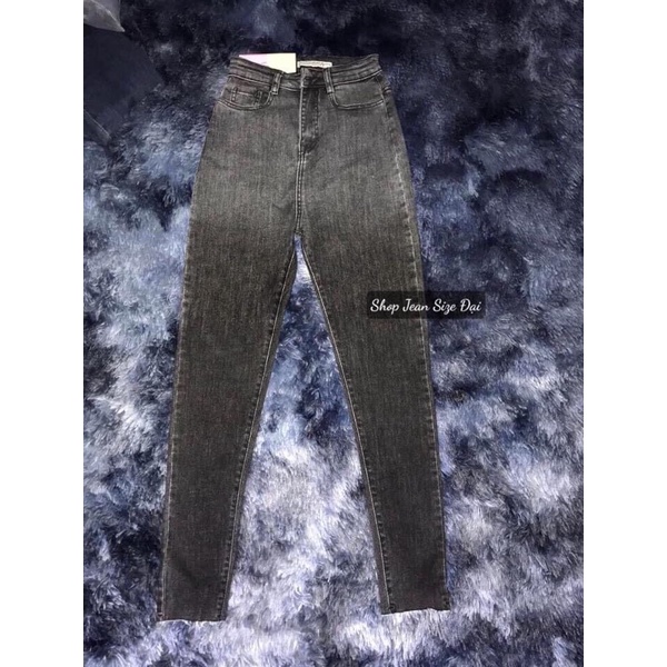 [Bigsize 32-36]Quần Jean Skinny Xám Loang Rách/Trơn Tua lai