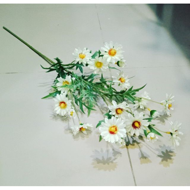 Cúc họa mi dài hàng đẹp cao 73cm, cánh kép, màu giống thật🌼 - Cành hoa cúc giả-hoaluaminhhoa