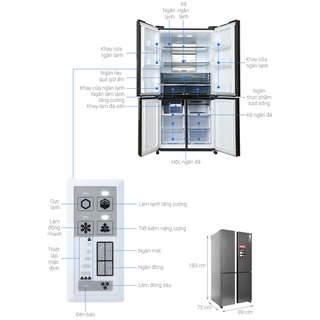 Tủ lạnh Sharp Inverter 572 lít SJ-FX640V-SL