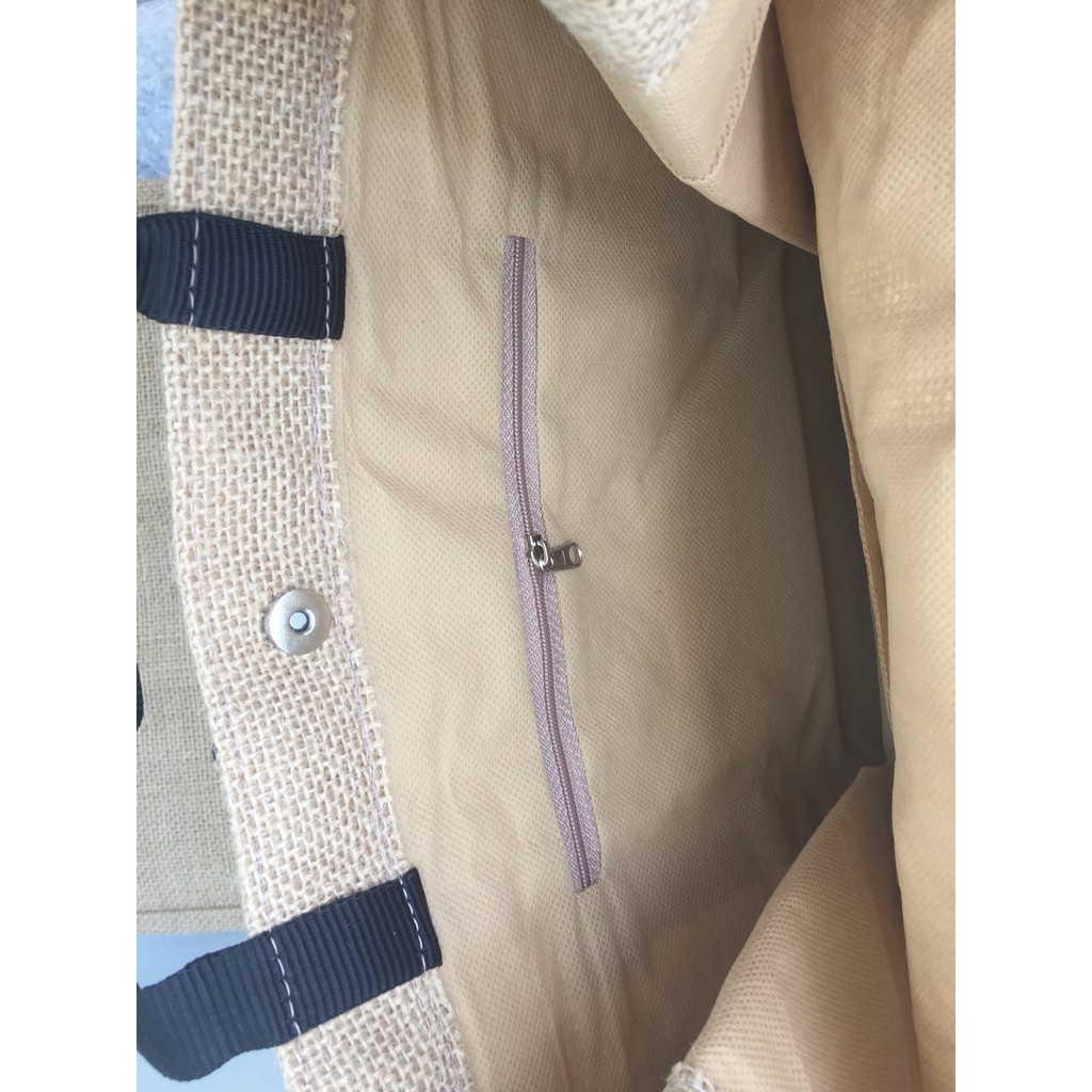 Túi vải day in chữ say no to plastic