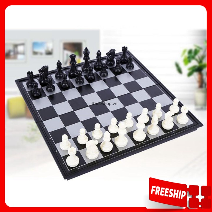Bàn cờ vua   1 ĐỔI 1   Bộ bàn cờ vua 25cm tiện lợi, nhỏ gọn, phù hợp với mọi đối tượng 4547