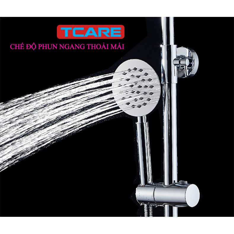 Bộ sen cây tắm đứng Inox 304, Sen vòi tắm Tcare 2 Bát tròn - Hàng Chính hãng