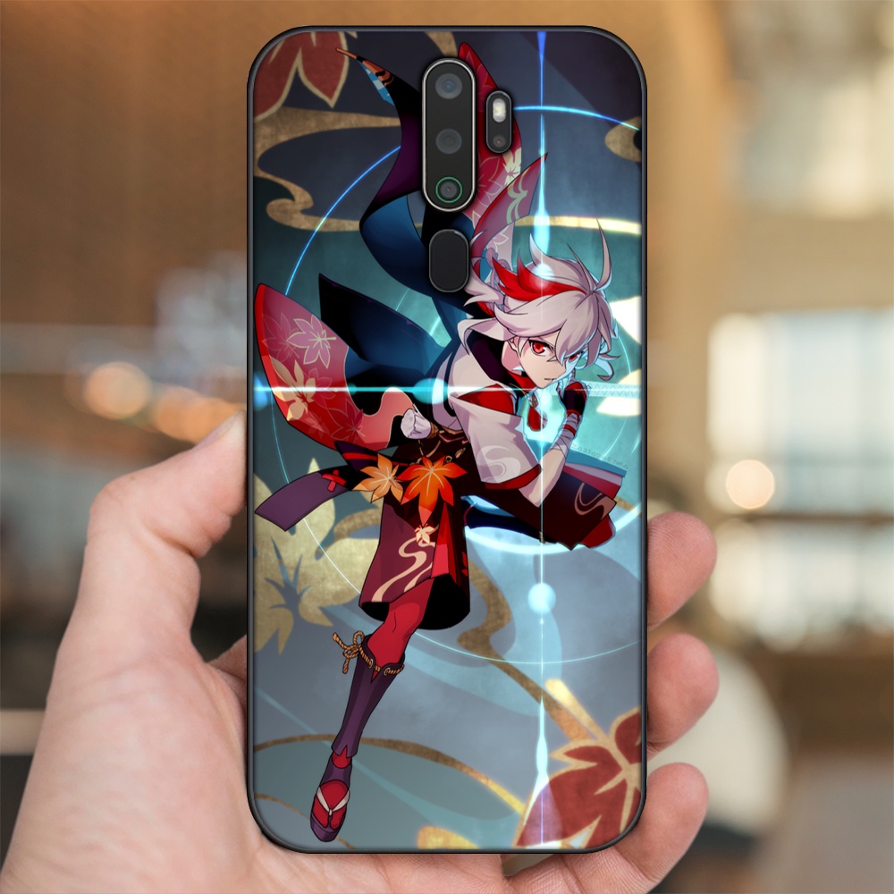 Ốp lưng Oppo A5 2020, A9 2020 viền đen in hình Kazuha Genshin Impact
