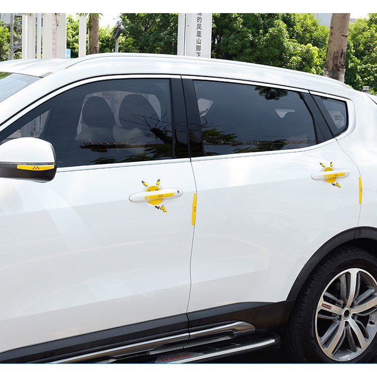 Miếng Dán Trang Trí Tay Nắm Cửa Xe Hơi Chống Va Chạm Chống Trầy Xước Họa Tiết Hoạt Hình Dễ Thương