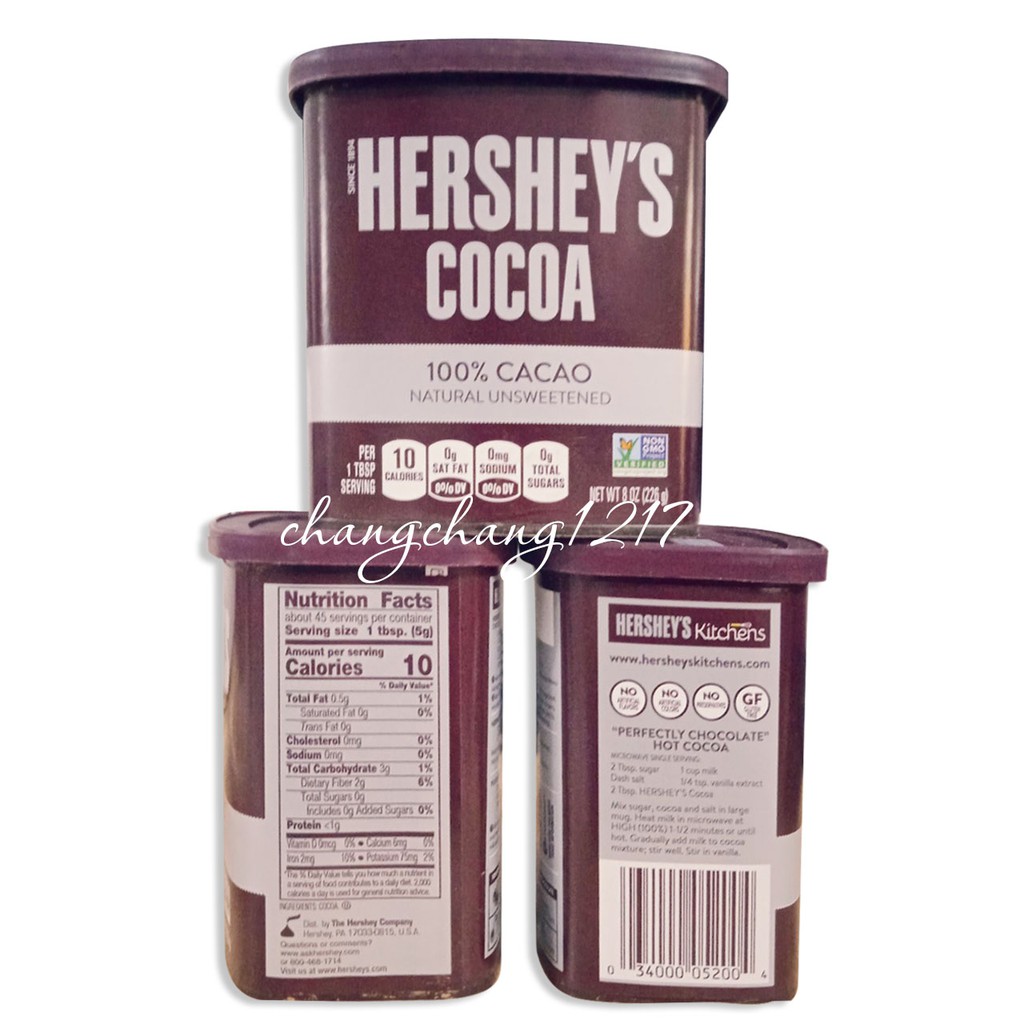 Bột Cacao Đắng Nguyên Chất Hershey's Hộp 226gr