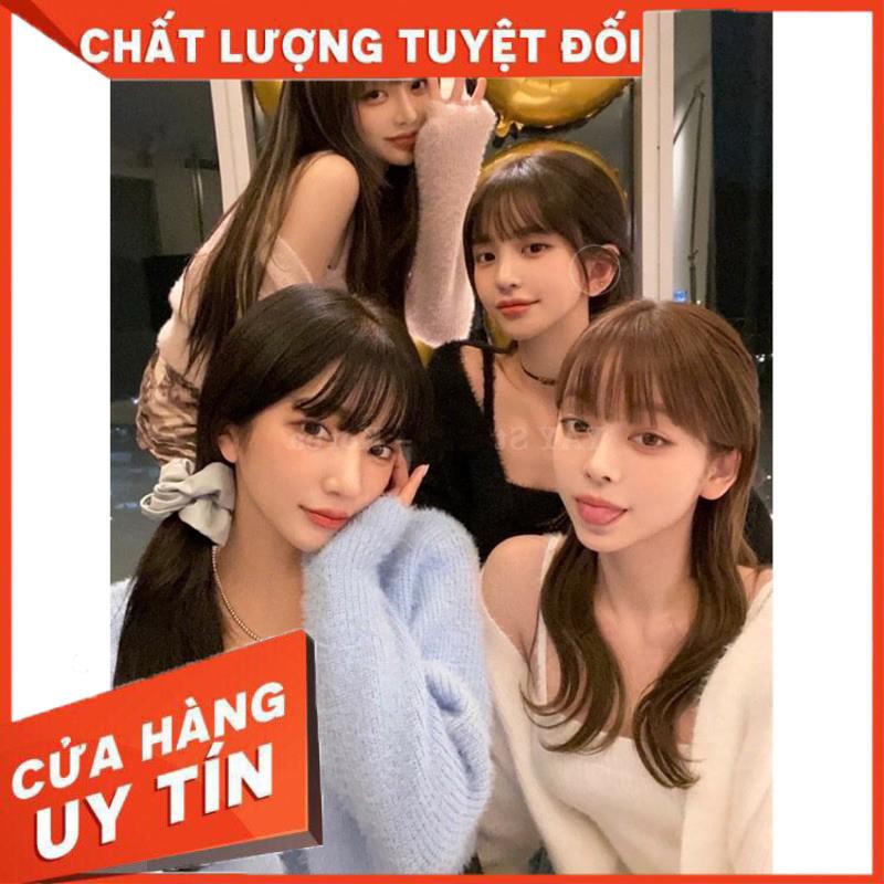 Set 2 áo len lông thỏ- khoác và áo dây chất mềm mướt- ảnh thật sp