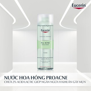 Combo Gel Rửa Mặt Eucerin Pro Acne Solution 400ml Tặng Nước Cân Băng Pro Ance Solution 200ml