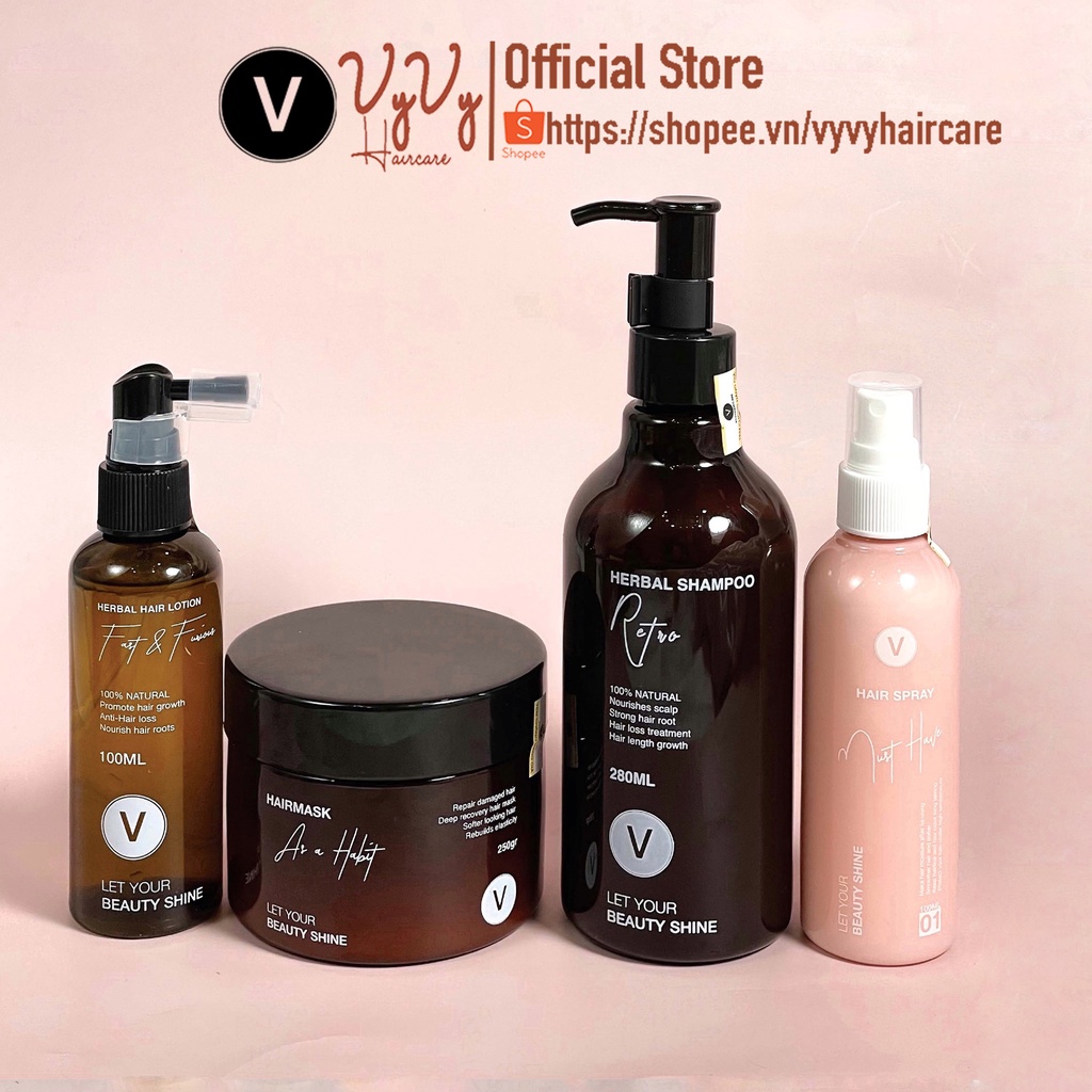 Combo 11 Phục Hồi tóc Hư tổn, Phủ Bóng tóc, cho mái tóc bóng mượt VyvyHaircare 730ml