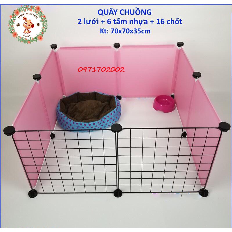 Chuồng quây CHÓ MÈO lồng chuồng lắp ghép (kích thước 70x70x35cm)