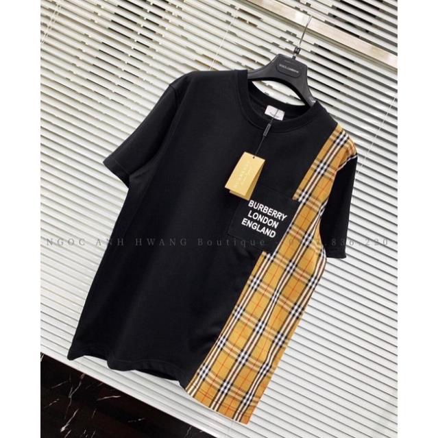 Áo Thun Nữ Nam Vintage Unisex  Phông Ngắn Tay Lỡ Form Rộng Đẹp Cá Tính Phối Kẻ Túi Chữ Nam Nữ Ulzzang Hot