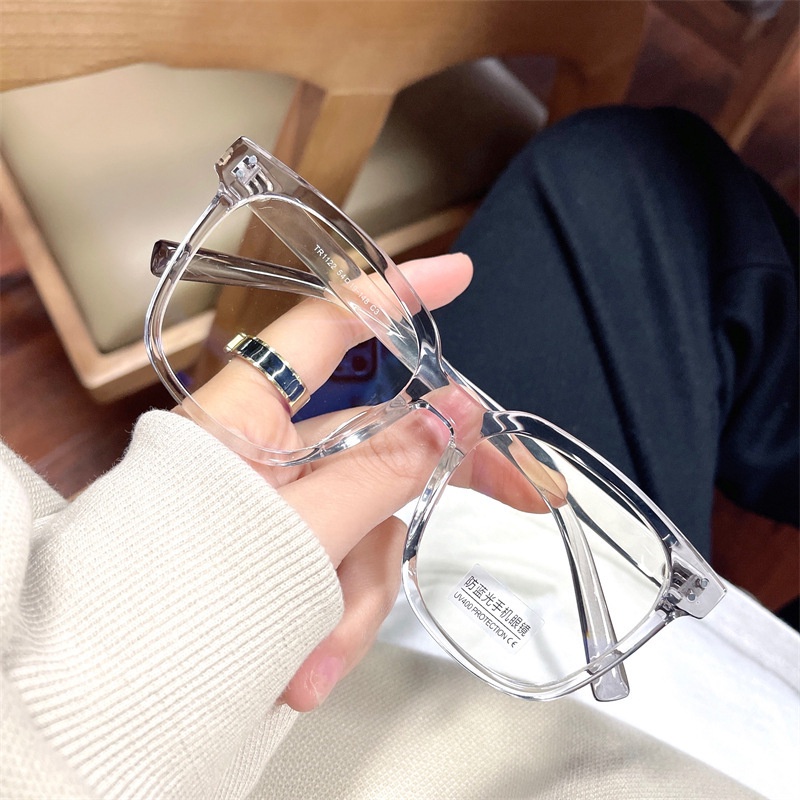 Mắt kính gọng vuông TR90 siêu nhẹ chống ánh sáng xanh thời trang cho nam và nữ