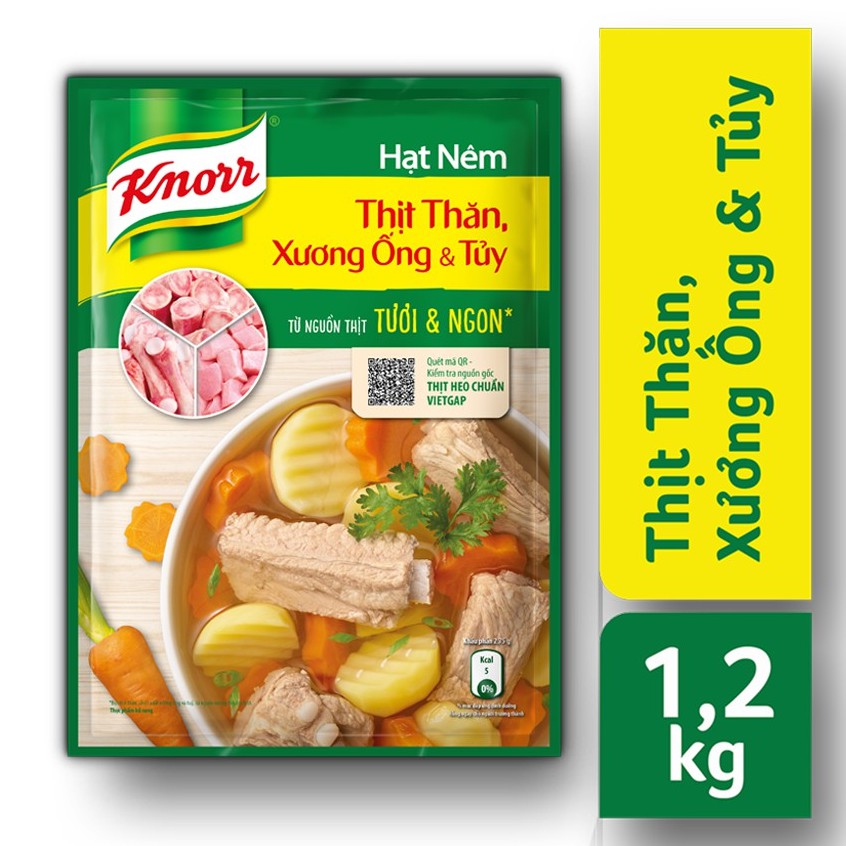 Hạt Nêm Knorr Thịt Thăn, Xương Ống và Tủy Bổ Sung Vitamin A 1,8kg / 1.2kg