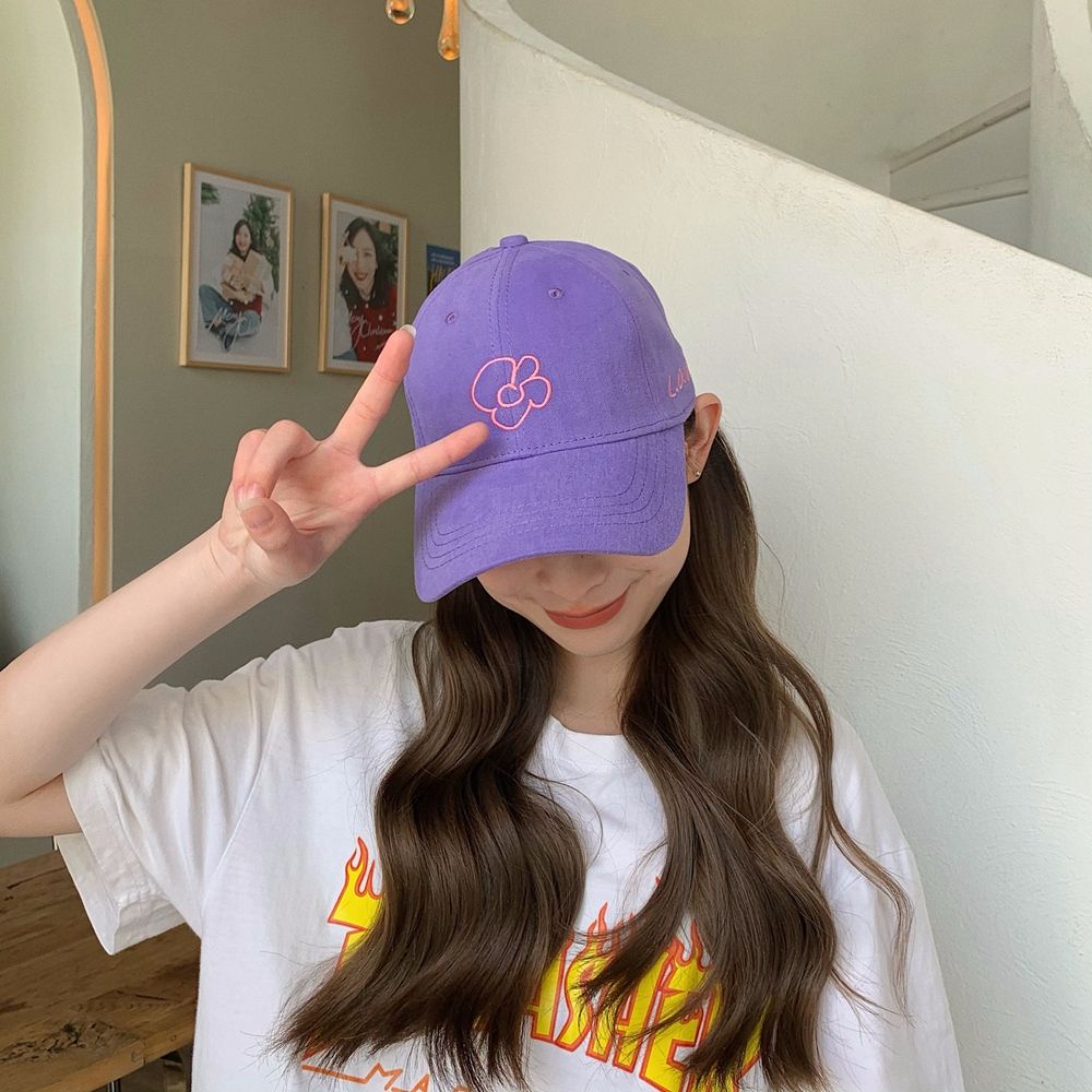 Mũ lưỡi trai SKJK bằng cotton thêu hoa đơn giản thời trang phong cách hip hop