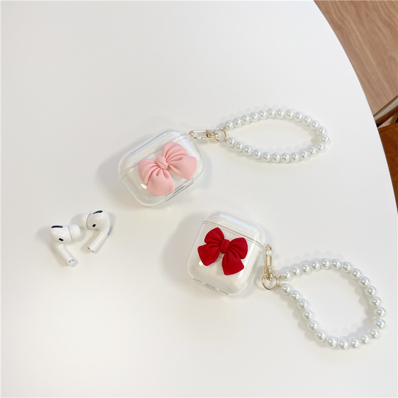 AirPods Pro AirPods 1/2 Bow + Chain Headset Protective Case
