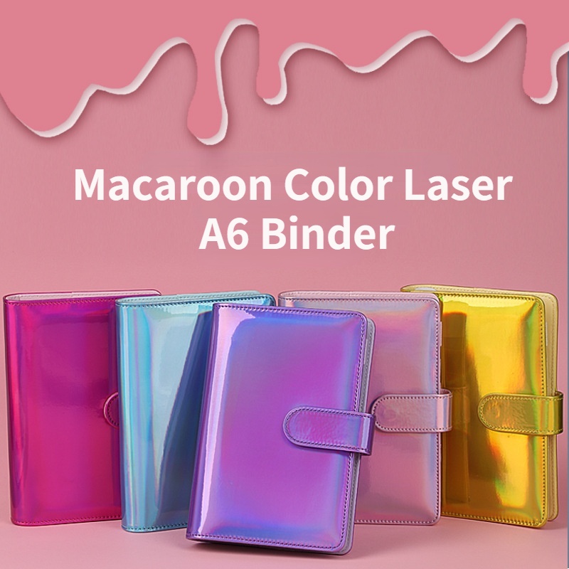 Bìa sổ tay khổ A6 bìa da PU màu macaroon xinh xắn/ruột sổ/túi tùy chọn