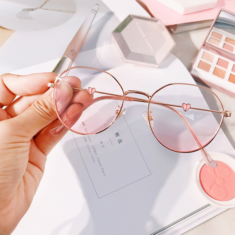 Kính Mát Gọng Trái Tim Chống Ánh Sáng Xanh Phong Cách Hàn Quốc