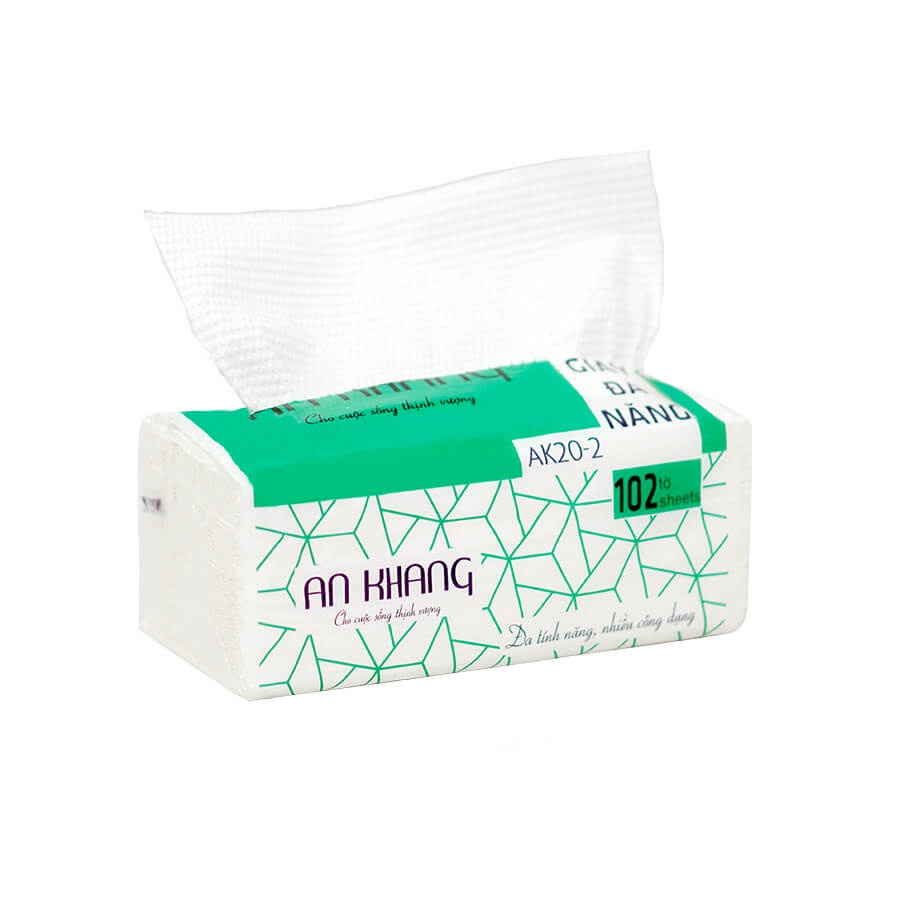 Combo 5 - 10 - 20 Khăn Giấy Rút Lau Tay Đa Năng 2 Lớp An Khang - 100% Nguyên Liệu Nguyên Sinh | Ak20 - 2