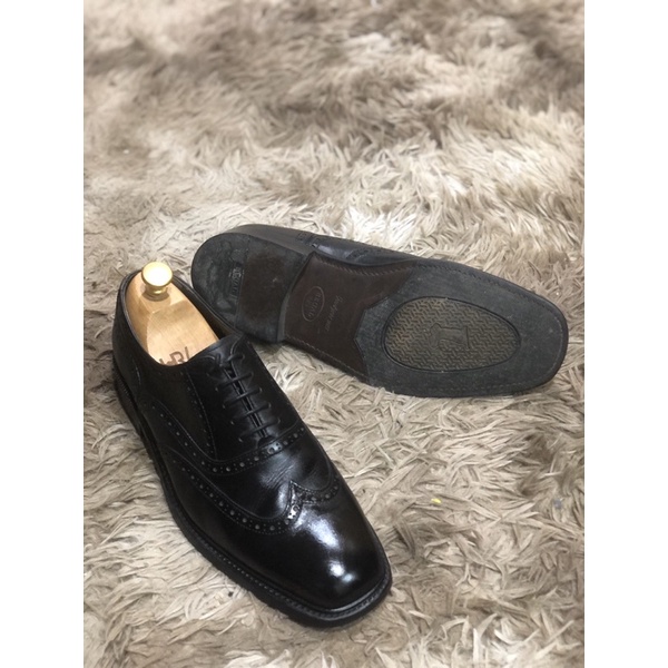 [Giày 2hand] [Size 41] [TonaShoe] Giày Tây Kiểu Dáng Wingtips Full Brouge Màu Đen