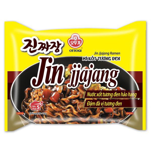 ( Bán sỉ ) Combo 5 gói Mì Ottogi Jin Jjajang vị xốt tương đen 135gr