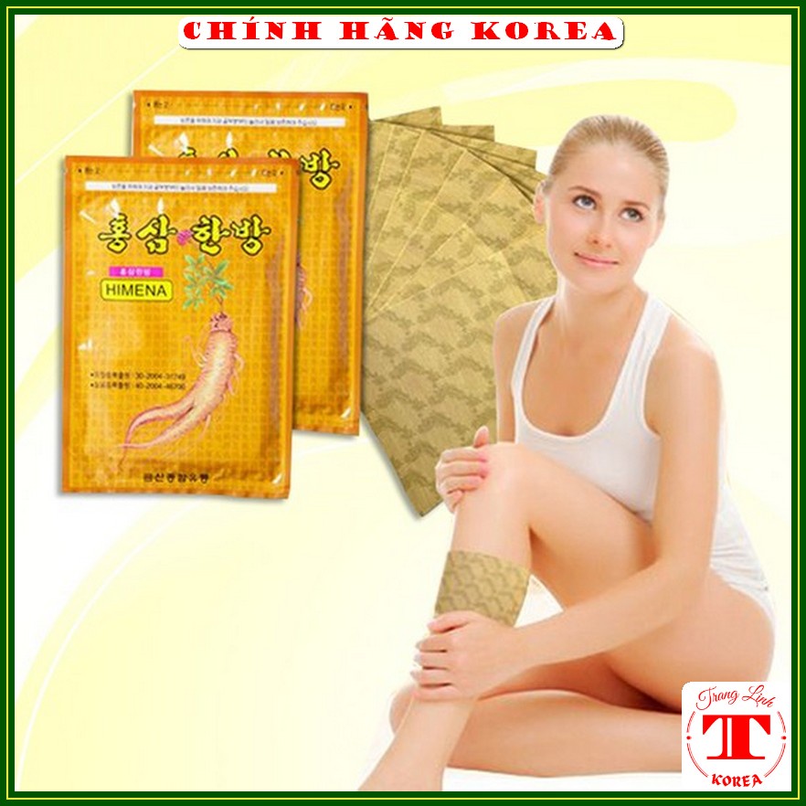Cao dán hồng sâm Himena hàn quốc chính hãng, gói 20 miếng - Hỗ trợ giảm đau lưng, đau vai gáy, căng cơ