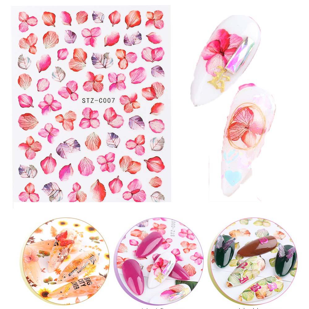 Miếng Dán Trang Trí Móng Tay Hình Hoa 3D Nhiều Màu Sắc