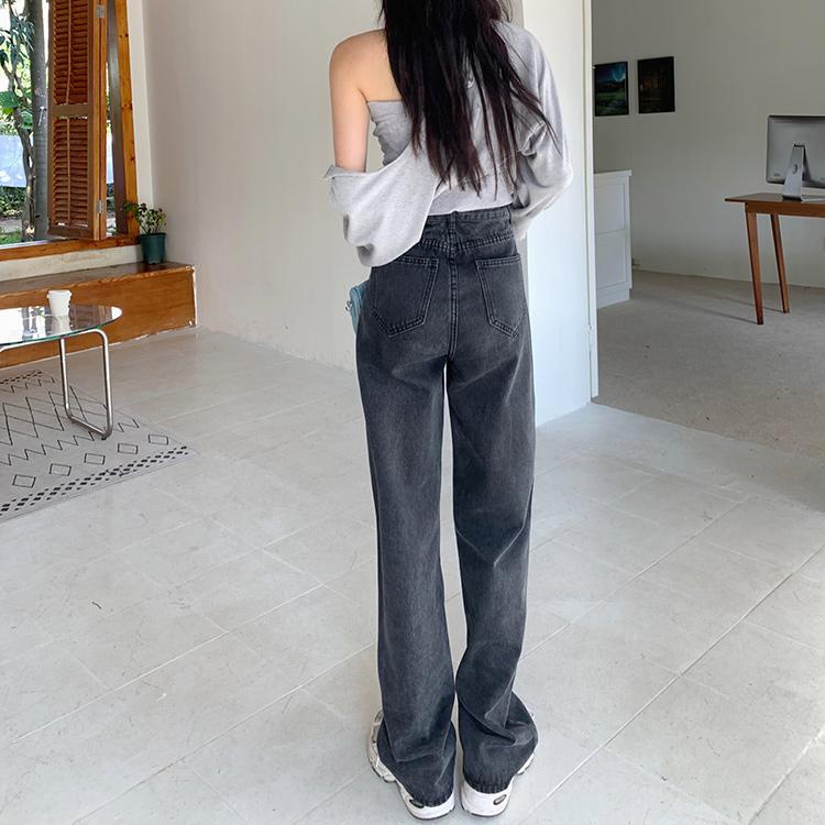 Quần Jeans Nữ Lưng Cao Ống Rộng Thời Trang Hàn Quốc