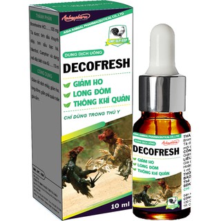 Dung dịch uống giảm ho, long đờm, thông khí quản cho gà đá decofresh 10ml
