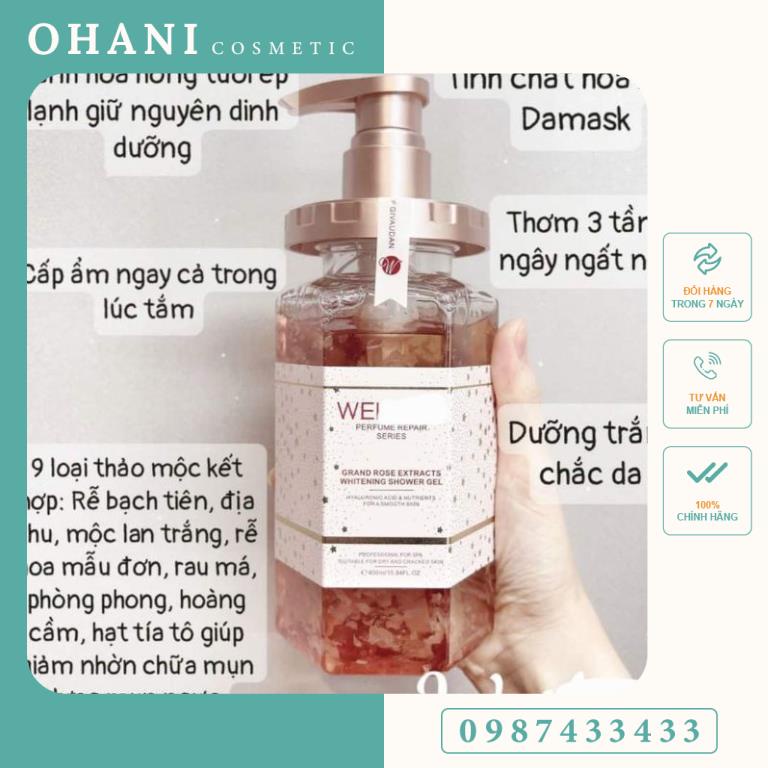 Sữa tắm hoa hồng Wei 450ml