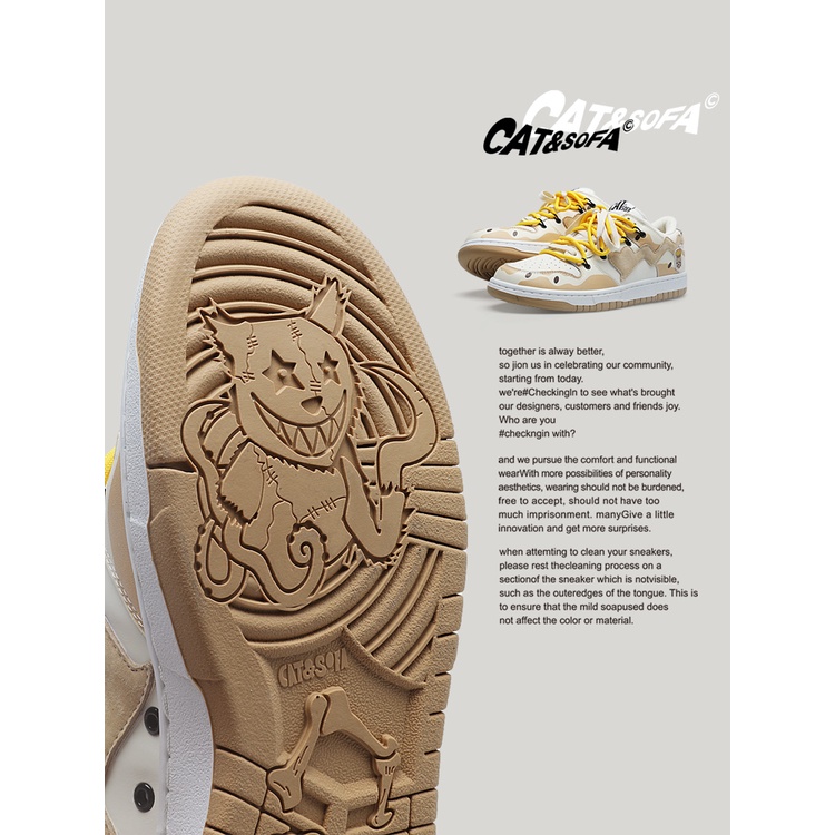 Giày Sneaker Cat&Sofa Chính Hãng - Giày Cat Sofa Trà Sữa Milk Tea Phong Cách Dunk low Đường Phố