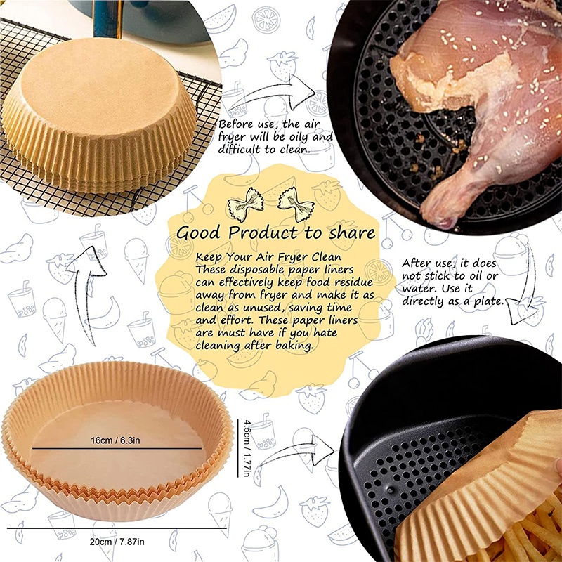 Bộ 100 Giấy Lót Nướng Bánh Chống Dính Dùng Một Lần Tiện Dụng