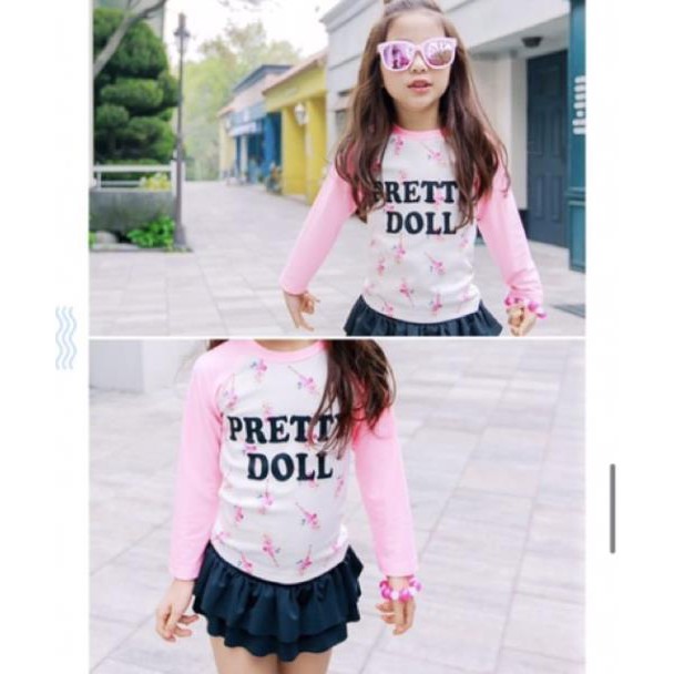 Bộ đồ bơi dành cho bé gái mùa hè Pretty Doll mã C06