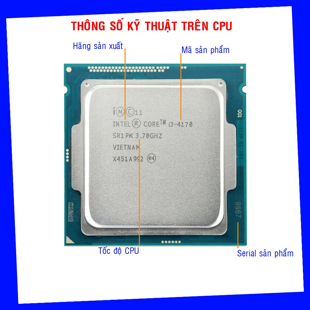 Cpu intel core i3 4170 tốc độ cao 3.7ghz BH 01 tháng / tặng keo tản nhiệt